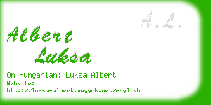 albert luksa business card